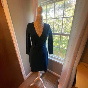 Diane Von Furstenberg signature wrap belted dress in cobalt blue